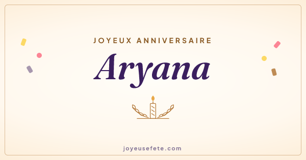 Image « Joyeux anniversaire Aryana » au format large