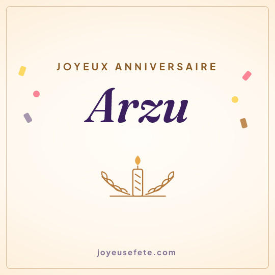 Image carrée « Joyeux anniversaire Arzu » pour WhatsApp