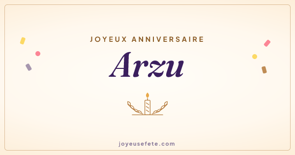 Image « Joyeux anniversaire Arzu » au format large