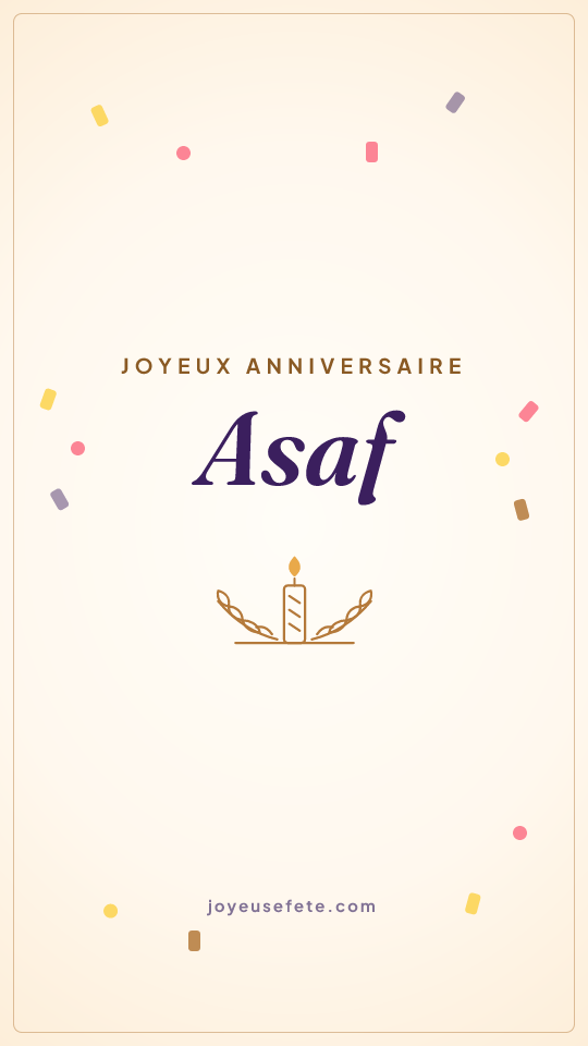 Image « Joyeux anniversaire Asaf » au format story