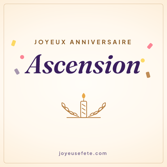 Image carrée « Joyeux anniversaire Ascension » pour WhatsApp