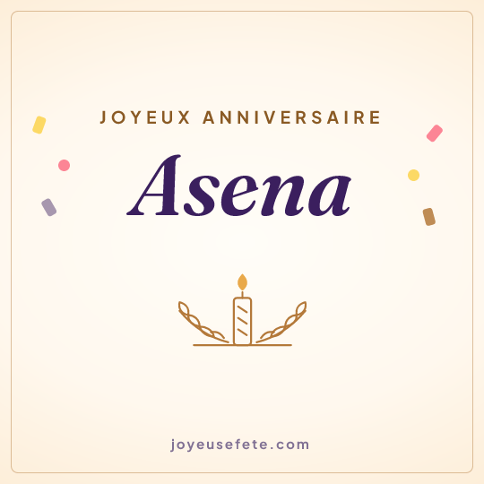 Image carrée « Joyeux anniversaire Asena » pour WhatsApp