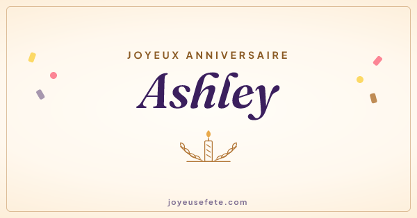 Image « Joyeux anniversaire Ashley » au format large