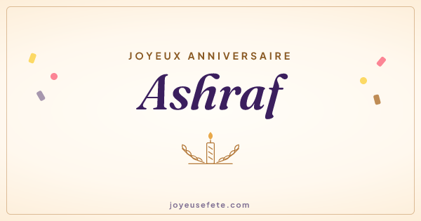 Image « Joyeux anniversaire Ashraf » au format large