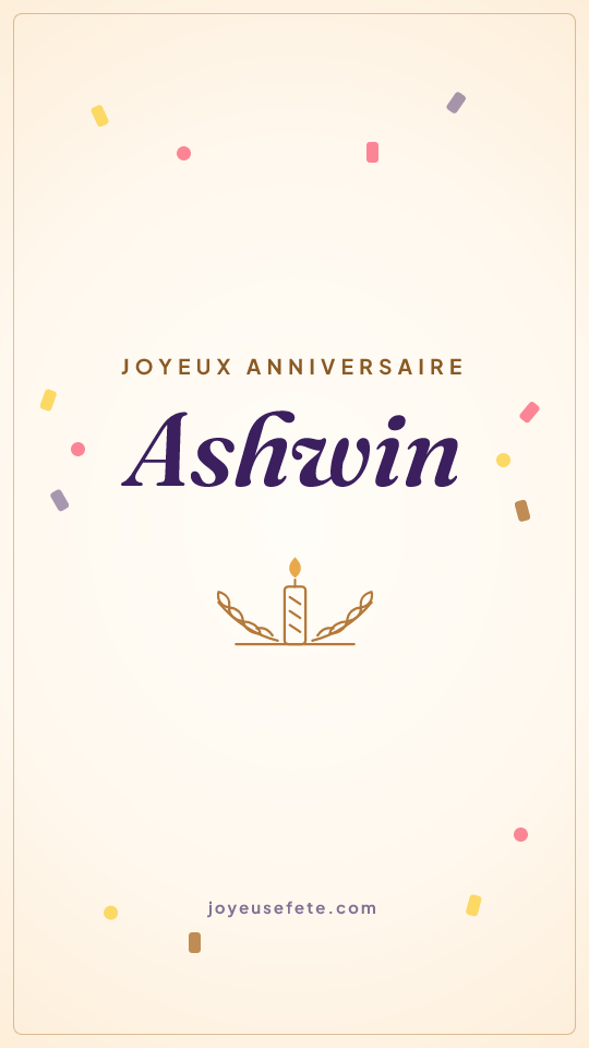 Image « Joyeux anniversaire Ashwin » au format story