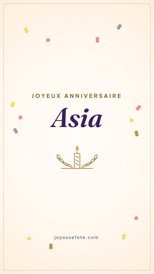 Image « Joyeux anniversaire Asia » au format story
