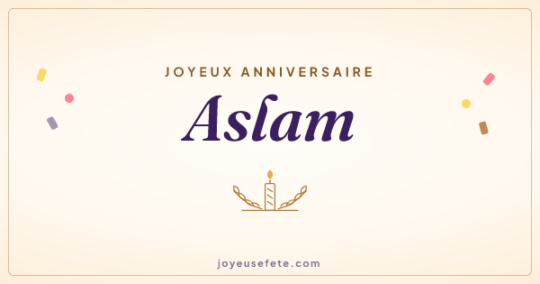 Image « Joyeux anniversaire Aslam » au format large
