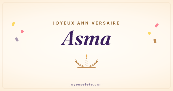 Image « Joyeux anniversaire Asma » au format large