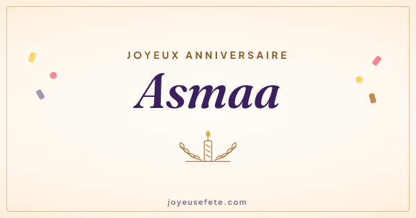 Image « Joyeux anniversaire Asmaa » au format large