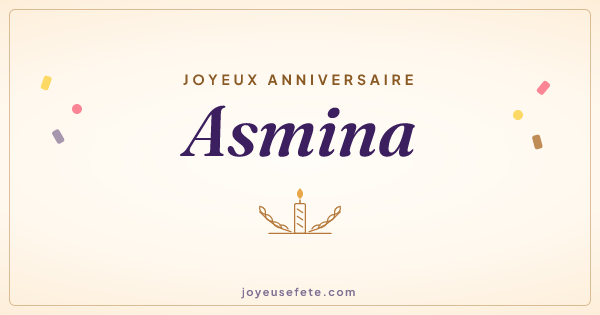 Image « Joyeux anniversaire Asmina » au format large