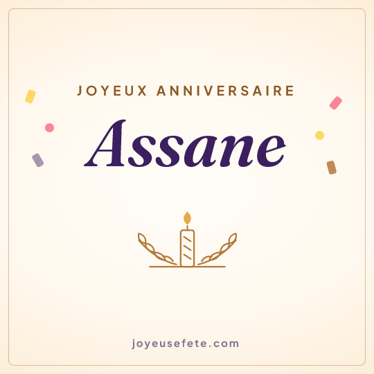 Image carrée « Joyeux anniversaire Assane » pour WhatsApp