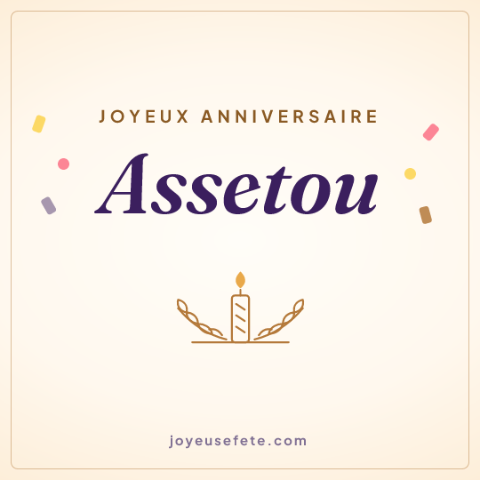 Image carrée « Joyeux anniversaire Assetou » pour WhatsApp