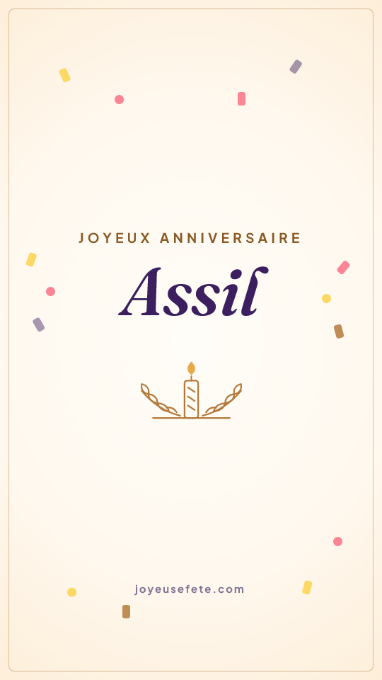 Image « Joyeux anniversaire Assil » au format story