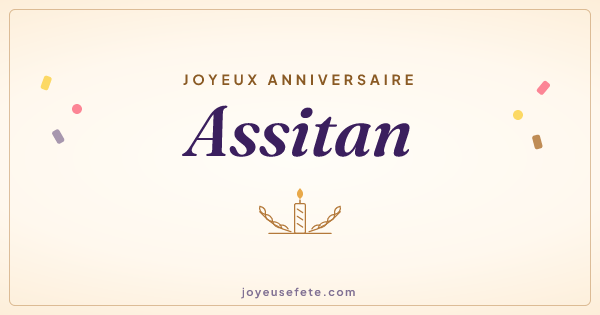Image « Joyeux anniversaire Assitan » au format large