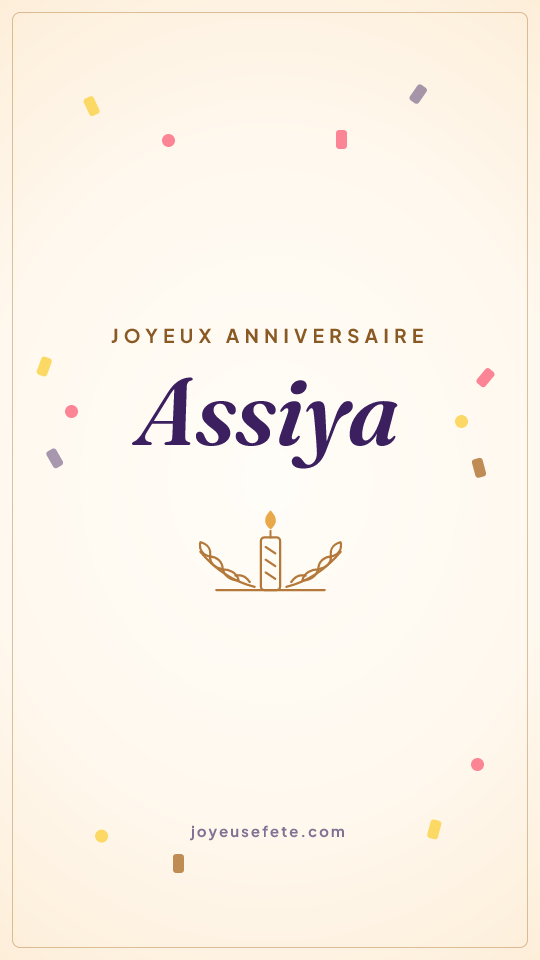 Image « Joyeux anniversaire Assiya » au format story