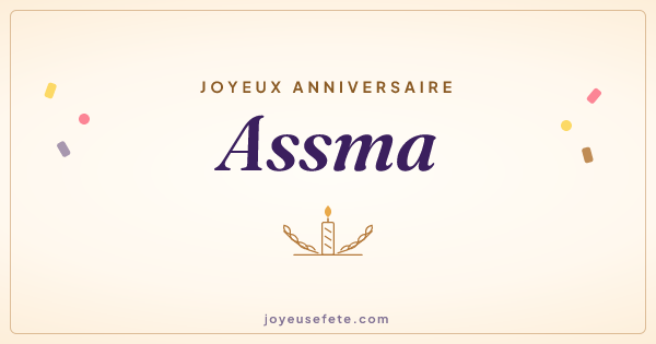 Image « Joyeux anniversaire Assma » au format large