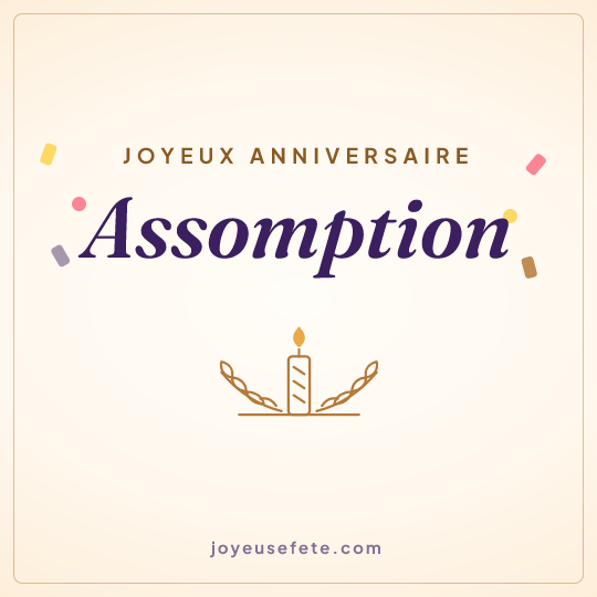 Image carrée « Joyeux anniversaire Assomption » pour WhatsApp