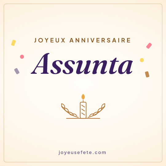 Image carrée « Joyeux anniversaire Assunta » pour WhatsApp