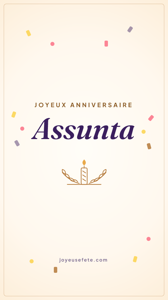 Image « Joyeux anniversaire Assunta » au format story