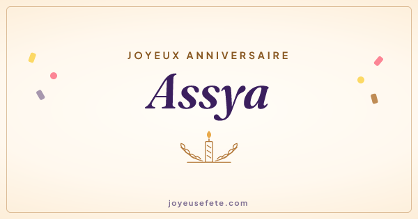Image « Joyeux anniversaire Assya » au format large