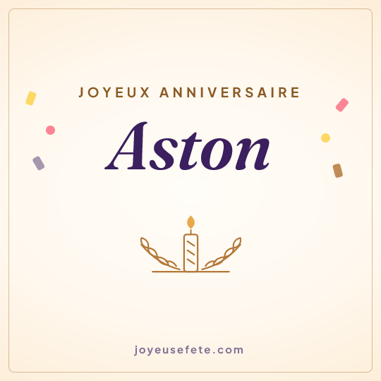 Image carrée « Joyeux anniversaire Aston » pour WhatsApp