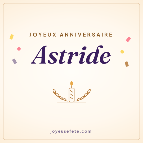 Image carrée « Joyeux anniversaire Astride » pour WhatsApp
