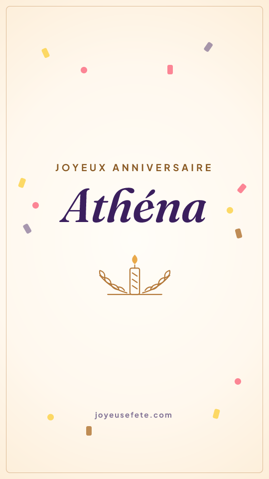 Image « Joyeux anniversaire Athéna » au format story
