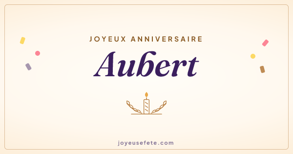 Image « Joyeux anniversaire Aubert » au format large