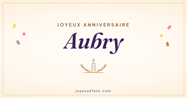 Image « Joyeux anniversaire Aubry » au format large