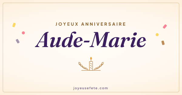 Image « Joyeux anniversaire Aude-Marie » au format large