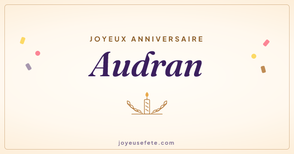 Image « Joyeux anniversaire Audran » au format large