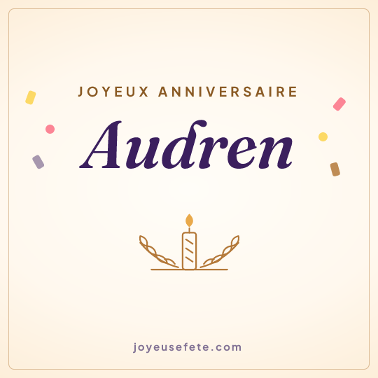 Image carrée « Joyeux anniversaire Audren » pour WhatsApp