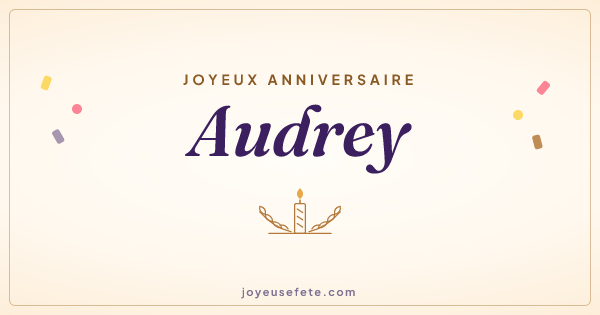 Image « Joyeux anniversaire Audrey » au format large