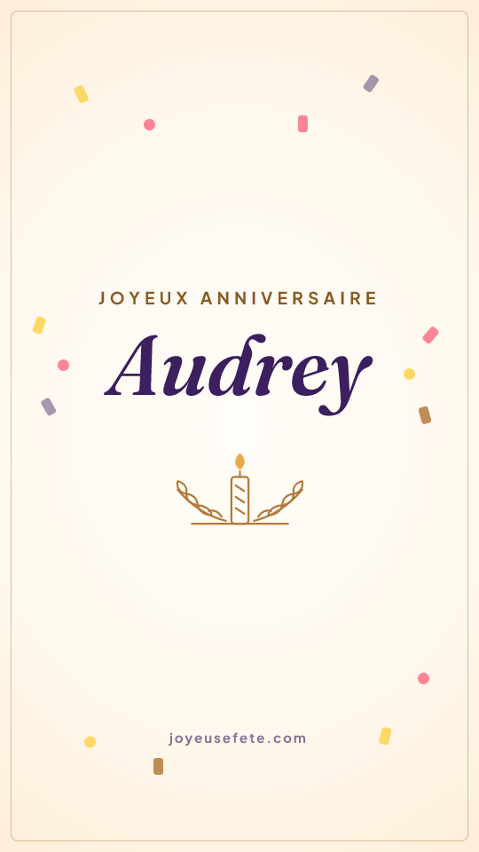 Image « Joyeux anniversaire Audrey » au format story