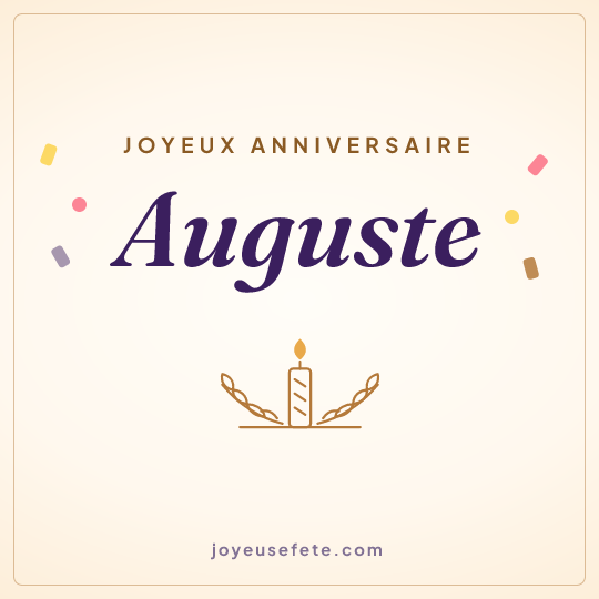Image carrée « Joyeux anniversaire Auguste » pour WhatsApp