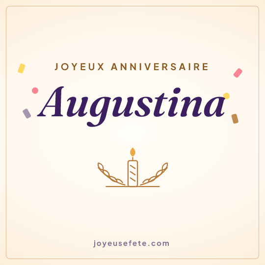 Image carrée « Joyeux anniversaire Augustina » pour WhatsApp