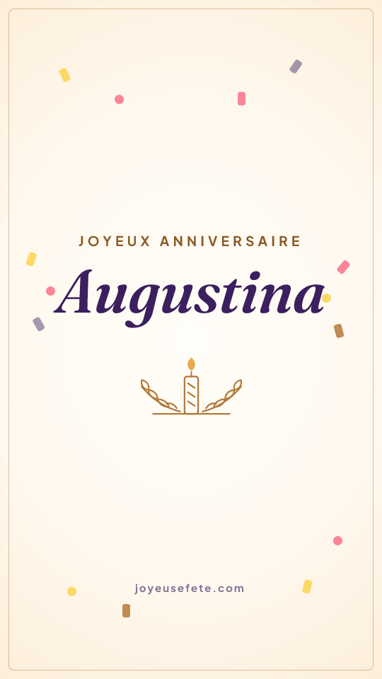Image « Joyeux anniversaire Augustina » au format story