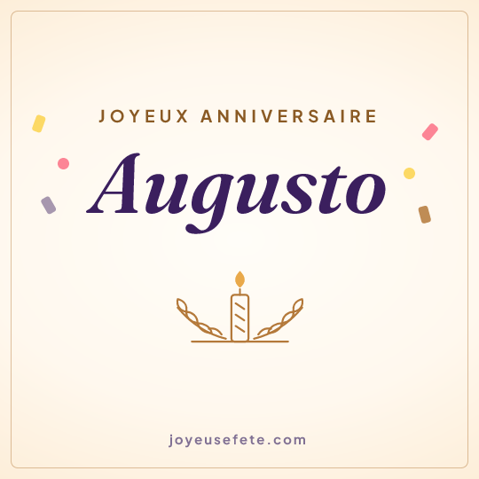 Image carrée « Joyeux anniversaire Augusto » pour WhatsApp