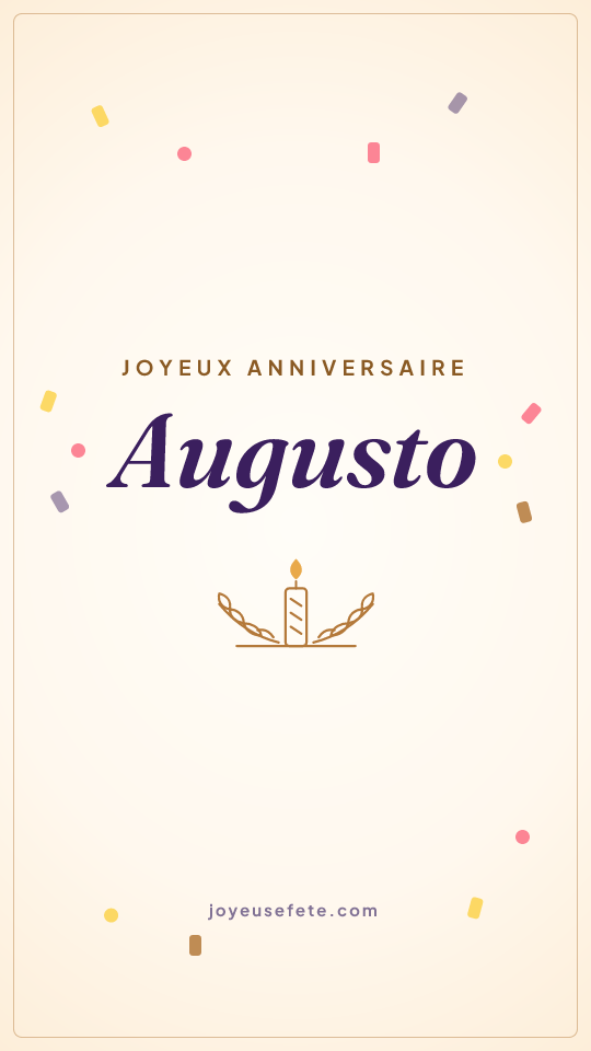 Image « Joyeux anniversaire Augusto » au format story