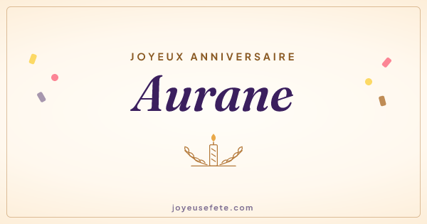 Image « Joyeux anniversaire Aurane » au format large