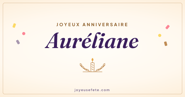 Image « Joyeux anniversaire Auréliane » au format large