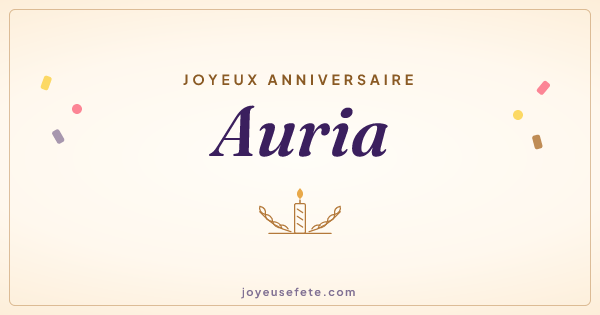 Image « Joyeux anniversaire Auria » au format large