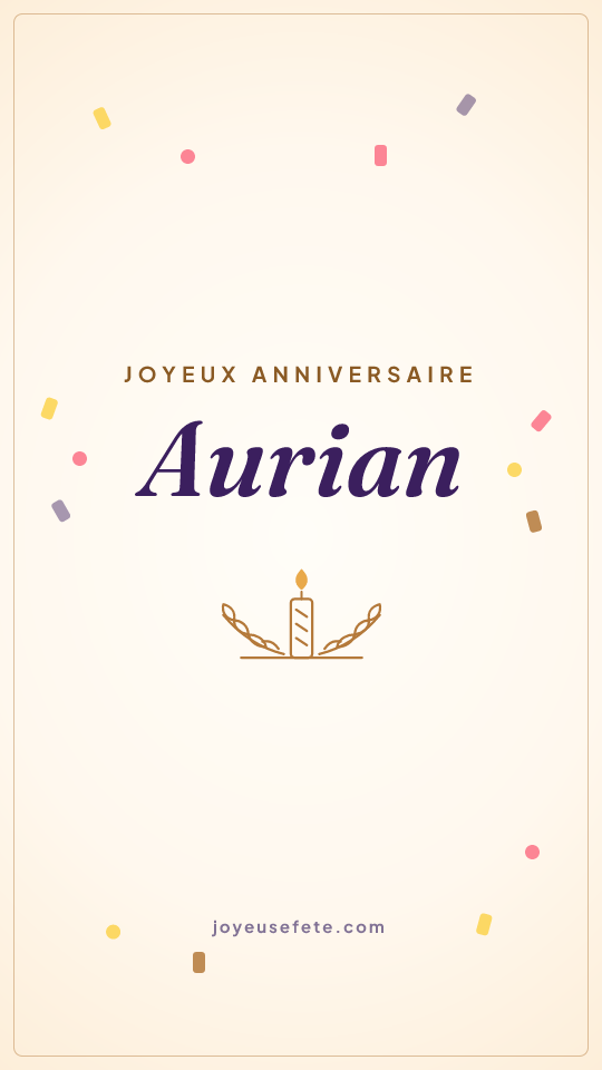 Image « Joyeux anniversaire Aurian » au format story