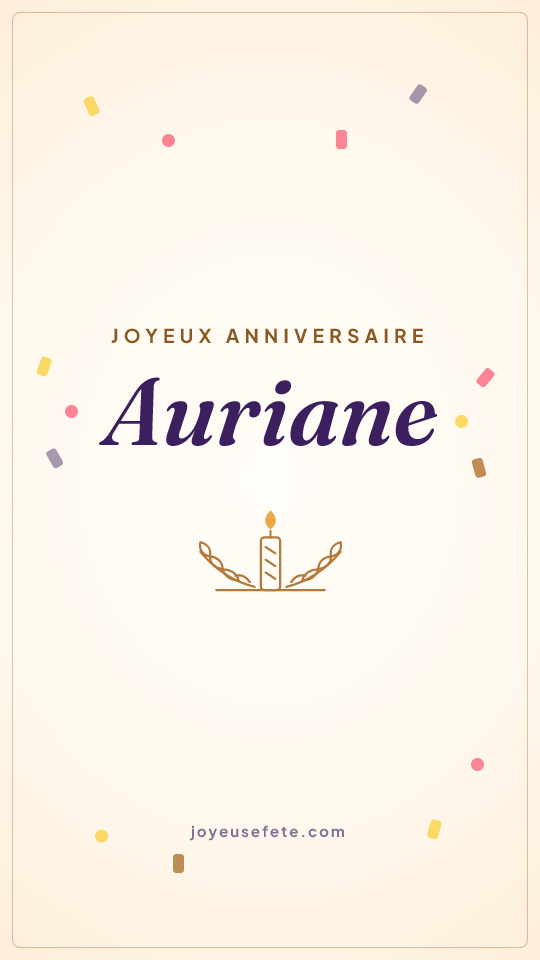 Image « Joyeux anniversaire Auriane » au format story