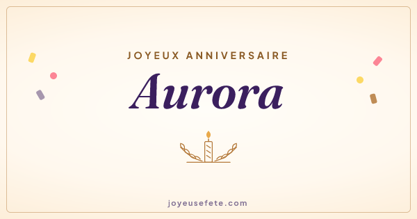 Image « Joyeux anniversaire Aurora » au format large