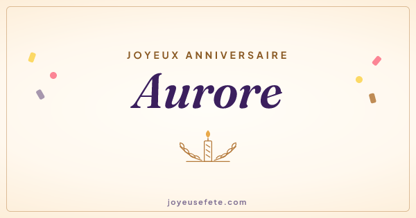Image « Joyeux anniversaire Aurore » au format large