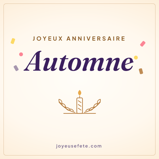Image carrée « Joyeux anniversaire Automne » pour WhatsApp