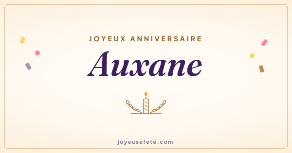 Image « Joyeux anniversaire Auxane » au format large