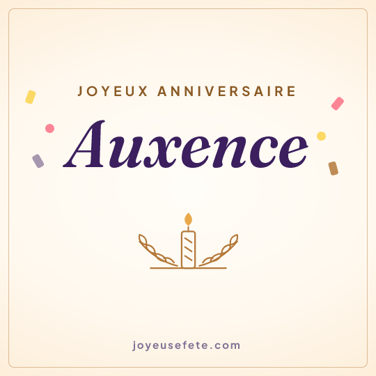 Image carrée « Joyeux anniversaire Auxence » pour WhatsApp