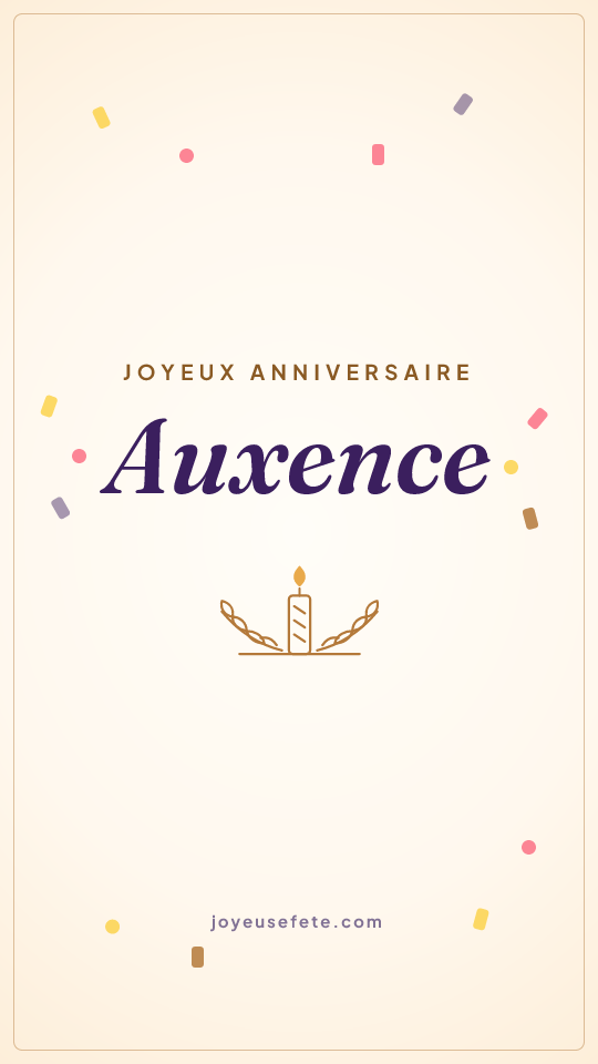Image « Joyeux anniversaire Auxence » au format story